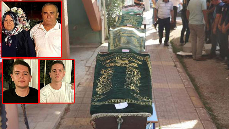 Kazada ölen 4 kişilik Mutluluk ailesi toprağa verildi