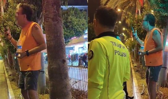 Trafik polislerinin dur ihtarına uymayan alkollü sürücü Ben Atatürk’ün askeri Cumhuriyetin neferi